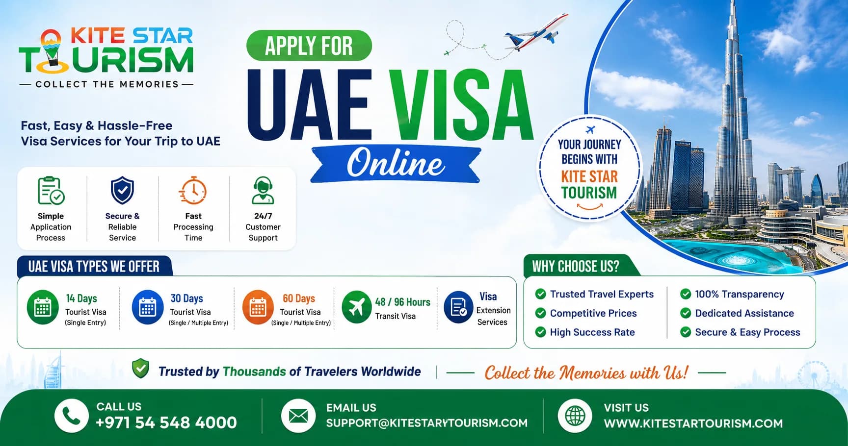 UAE Visa Online | Apply Dubai Tourist Visa | Kite Star Tourism